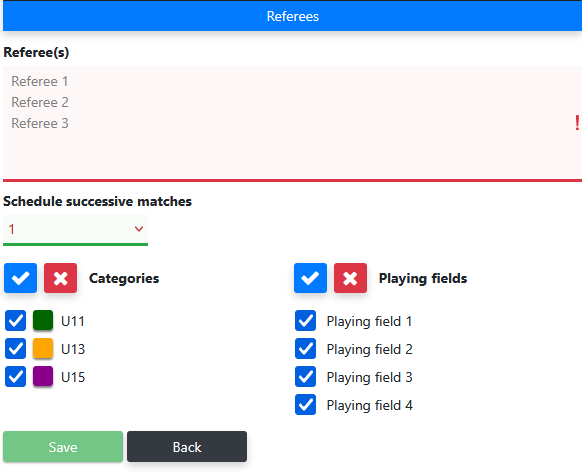 Referee preferences and restrictions