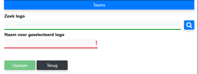 Zoeken in gedeelde teamlogo’s