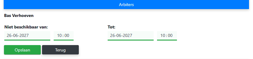 Beperkingen instellen per scheidsrechter in Mijntoernooi.info