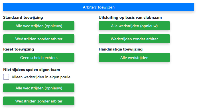 Scheidsrechter detail en beschikbaarheid