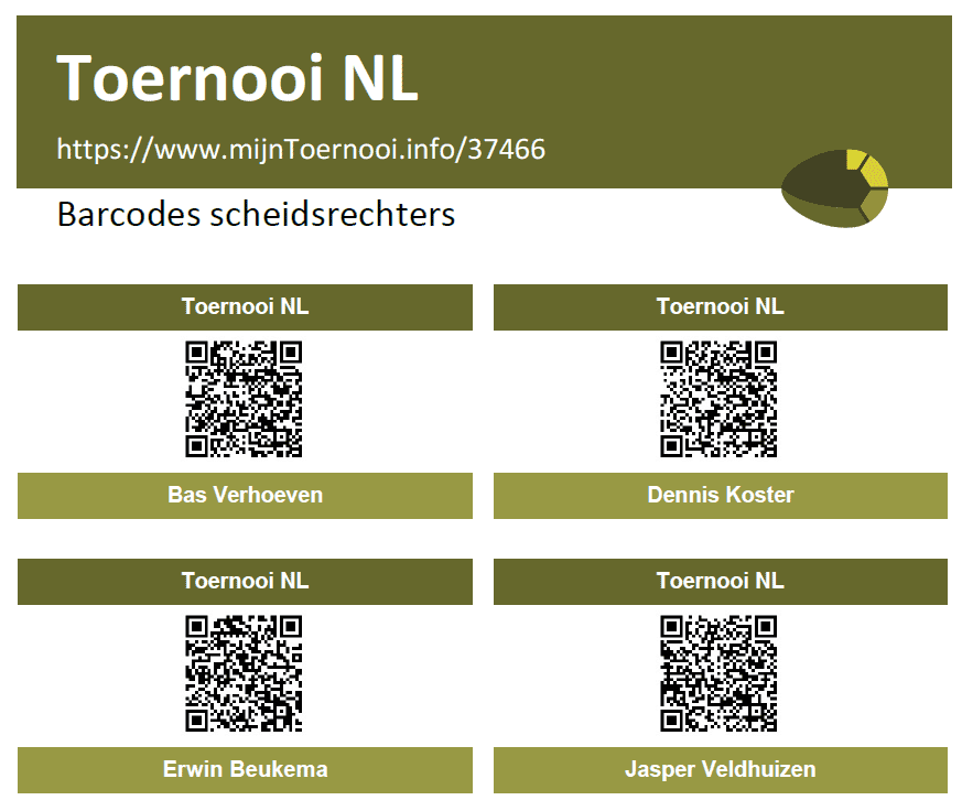 Uitslag invoeren via QR-code scheidsrechter